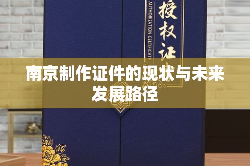 全国南京制作证件的现状与未来发展路径