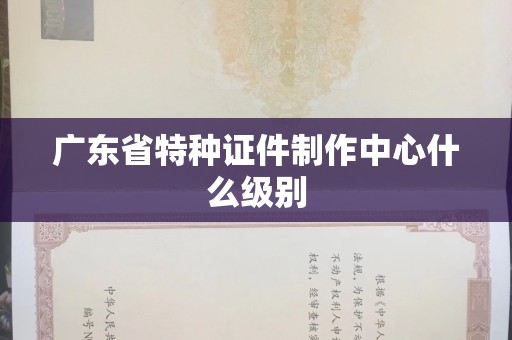 全国广东省特种证件制作中心什么级别