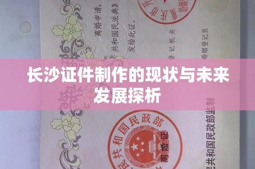 全国长沙证件制作的现状与未来发展探析